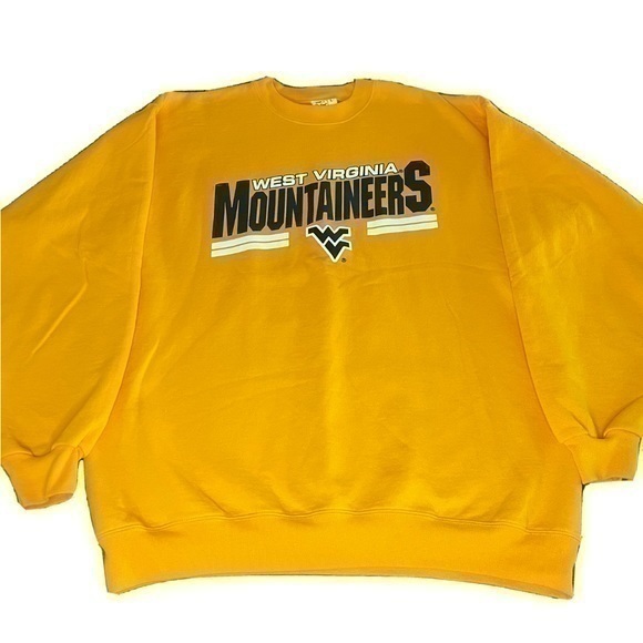 Vintage West Virginia Mountaineers Sweatshirt 50-50 Gold The Game - Picture 1 of 7